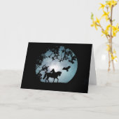 Carte de voeux mignonne de Halloween de cavalier (Fleur jaune)