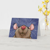 Carte de voeux mignonne de rat de coeur (Fleur jaune)