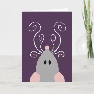 Carte de voeux mignonne de rat ou de souris