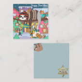 Carte de vœux mignonne de sloth de Hanukkah (Devant / Derrière)