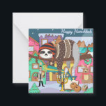Carte de vœux mignonne de sloth pour Hanukkah<br><div class="desc">Sloth adorable pour Hanukkah</div>