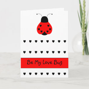 Carte de voeux mignonne de Valentine de coccinelle