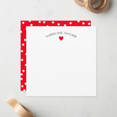 Carte de vœux mignonne et féminine à cœur rouge vi (Devant/Arrière en situation)