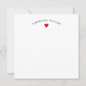 Carte de vœux mignonne et féminine à cœur rouge vi (Devant)