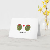 Carte de vœux mignonne 'Olive you' (Fleur jaune)