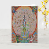 Carte de voeux Mille-Armée d'Avalokiteshvara (Fleur jaune)