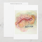 Carte de vœux mille-pattes (Devant / Derrière)