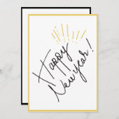 Carte de vœux minimale classique pour le Nouvel An (Devant / Derrière)