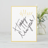 Carte de vœux minimale classique pour le Nouvel An (Debout devant)