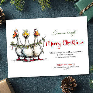 Carte de vœux minimale drôle et idiote de Noël ave