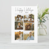 Carte de vœux minimale Joyeuses Fêtes Script Famil (Debout devant)