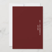 Carte de vœux minimale PEACE | Deep Red (Dos)