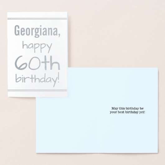Carte de voeux minimale pour le 60e anniversaire d (Affichage)
