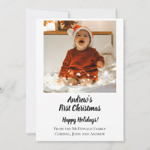 Carte de vœux minimale pour le premier Noël de béb