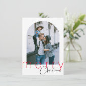 Carte de voeux minimaliste Arch Joyeux Noël (Debout devant)