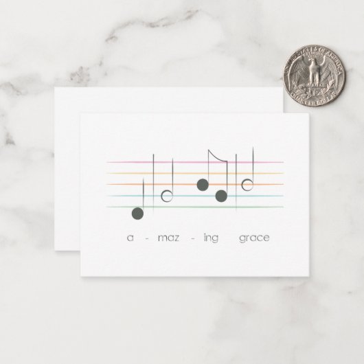 Carte de vœux Minuscule Amazing Grace (Devant/Arrière en situation)