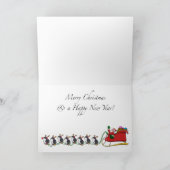 Carte de voeux minuscule de huit pingouins (Intérieur)