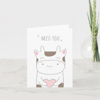 Carte de voeux Miss Cute Cow Love