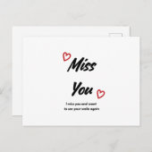 Carte de voeux Miss You (Devant / Derrière)