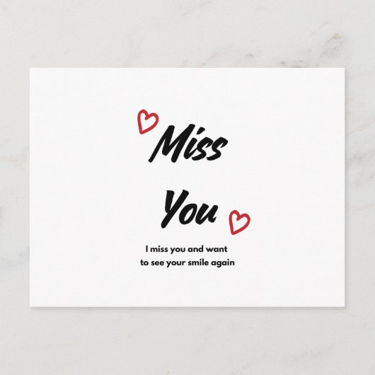 Carte de voeux Miss You (Devant)