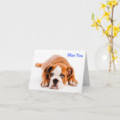 Carte de voeux Miss You Bulldog - Verse (Fleur jaune)