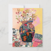 Carte de voeux mixte Collage papier floral (Devant)