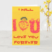 Carte de voeux Modèle Je t'aimerai toujours (Fleur jaune)