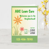 Carte de voeux Modèle - Soins de pelouse (Fleur jaune)