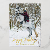 Carte de vœux moderne à thème équestre avec écritu (Recto)