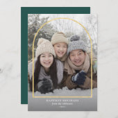 Carte de vœux moderne avec arche dorée (Devant / Derrière)