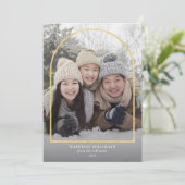 Carte de vœux moderne avec arche dorée (Debout devant)