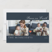 Carte de vœux moderne avec écriture 'Paix sur terr (Devant)