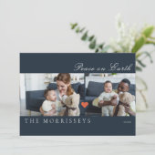 Carte de vœux moderne avec écriture 'Paix sur terr (Debout devant)