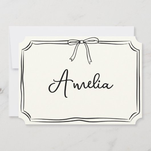 Carte de vœux moderne avec nom personnalisé et nœu (Devant)