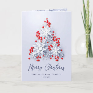 Carte de vœux moderne avec sapin de Noël et flocon