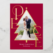 Carte de vœux moderne avec véritable feuille d'alu (Recto)