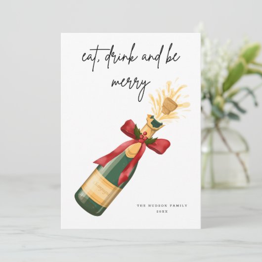 Carte de voeux moderne Be Joyeux Noël (Debout devant)