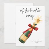 Carte de voeux moderne Be Joyeux Noël (Devant / Derrière)