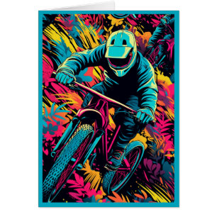 Carte de voeux moderne Bmx Racer