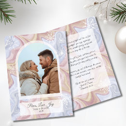 Carte de voeux moderne Boho Arch Blue Holiday