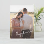 Carte de vœux Moderne Bonne Année avec Photo et Te (Debout devant)