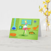 Carte de voeux moderne de femme au foyer de la (Fleur jaune)