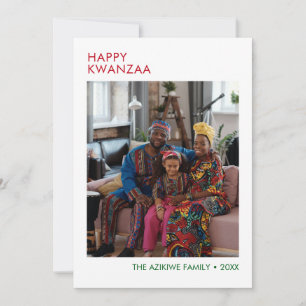 Carte de vœux moderne de Kwanzaa avec photo "Joyeu