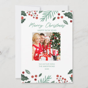 Carte de vœux moderne de Noël avec collage de phot