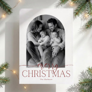 Carte de vœux moderne de Noël avec photo en arche