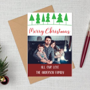 Carte de vœux moderne de Noël avec sapin pour phot