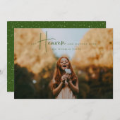 Carte de vœux moderne de Noël vert forêt (Devant / Derrière)