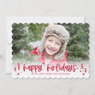 Carte de vœux moderne de Noël Winter Doodles