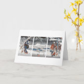 Carte de voeux moderne de triptyque de Genji (Fleur jaune)