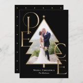 Carte de vœux moderne de vacances d'arbre de paix (Devant / Derrière)